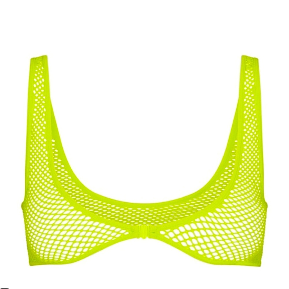 PERFORATED SEAMLESS SKIMPY SCOOP BRALETTE | LIME
